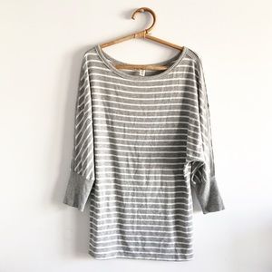 Michael Stars Striped Dolman Tunic Sweater Large